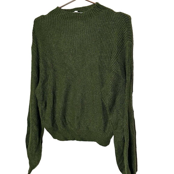 BB Dakota x Steve Madden Sochi Mossy Green Balloon Sleeve Sweater Size L - Picture 1 of 10